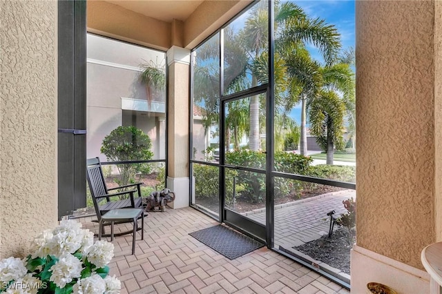 view of unfurnished sunroom