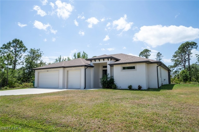 5435 Montego Ln, Port Charlotte, FL 33981 - view of front of property featuring concrete driveway, stucco siding, a garage, and a front lawn