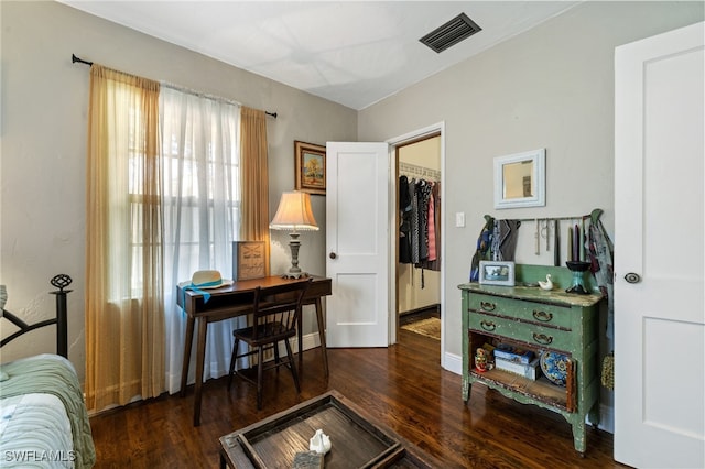 sitting room featuring dark hardwood / wood-style floors