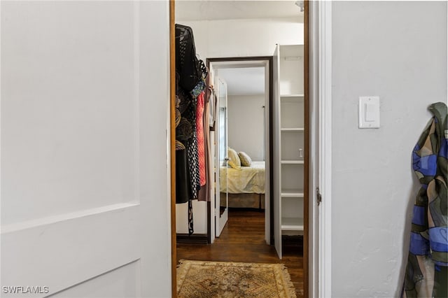 hall featuring dark hardwood / wood-style flooring