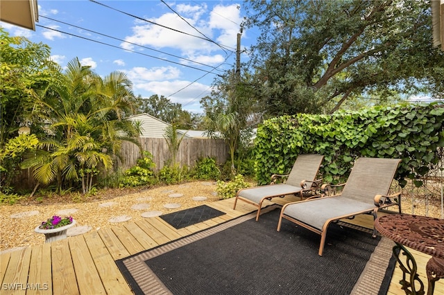 view of patio featuring a wooden deck