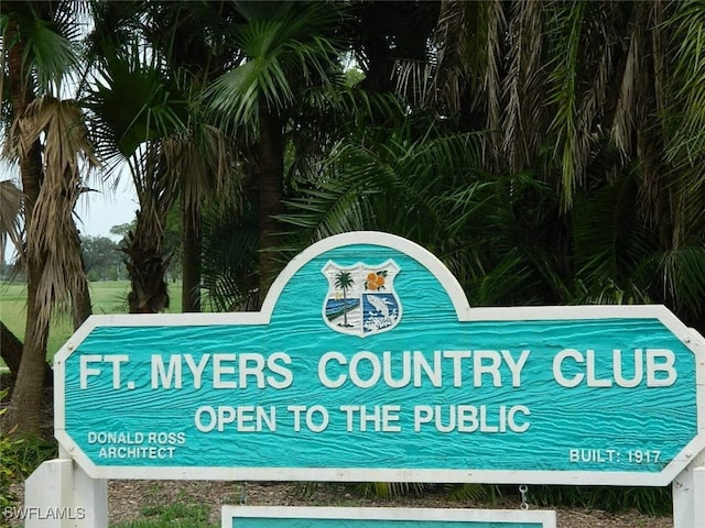 view of community sign