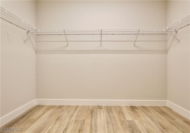 walk in closet featuring hardwood / wood-style floors