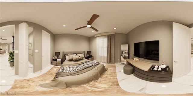 bedroom with ceiling fan