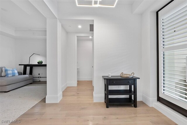 hallway featuring light hardwood / wood-style floors