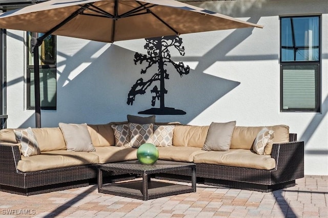 view of patio / terrace with an outdoor living space