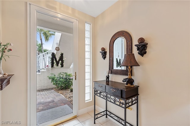 view of tiled foyer