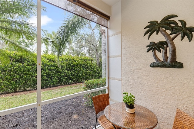 view of sunroom