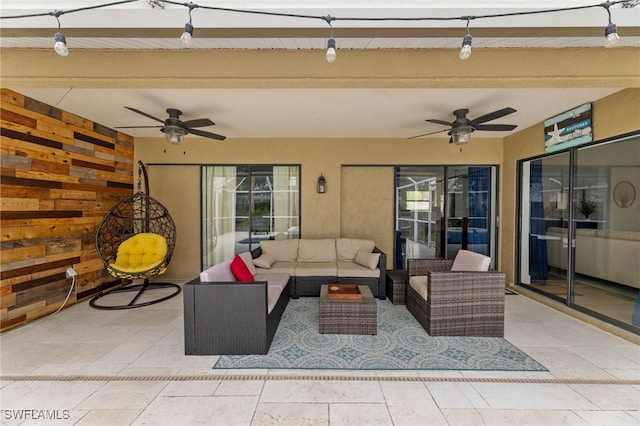 view of patio / terrace with outdoor lounge area and ceiling fan