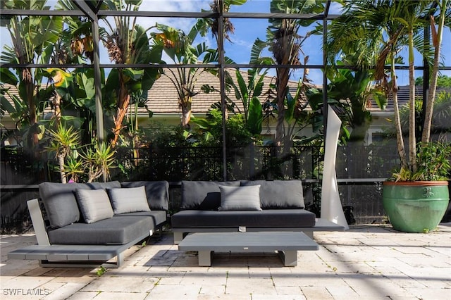 view of patio with an outdoor living space