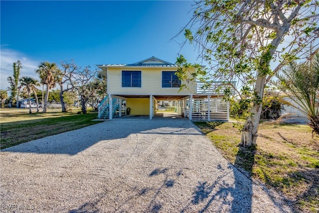 coastal home with a carport