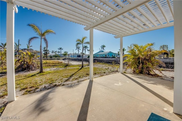 view of patio / terrace featuring a pergola