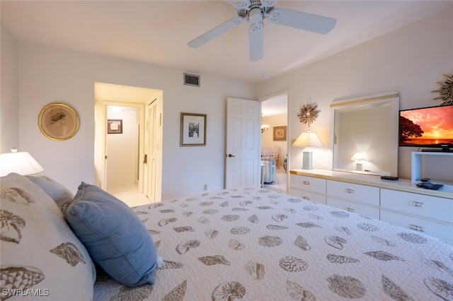 bedroom with ceiling fan