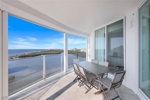 balcony with a water view