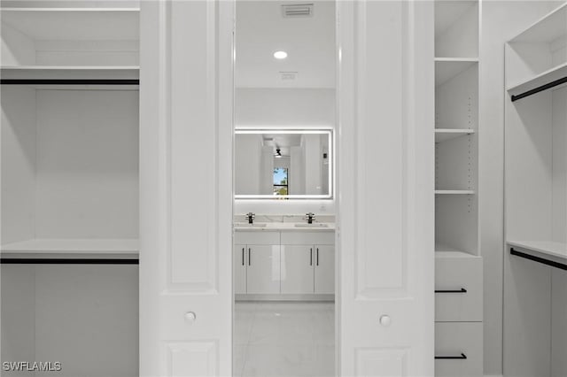 spacious closet with sink