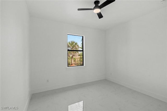 empty room featuring ceiling fan