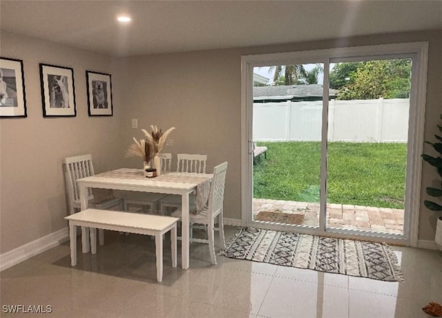 view of dining space