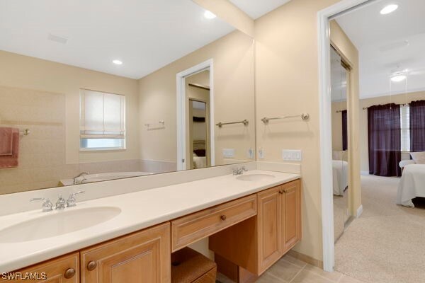 bathroom featuring vanity and tile patterned floors