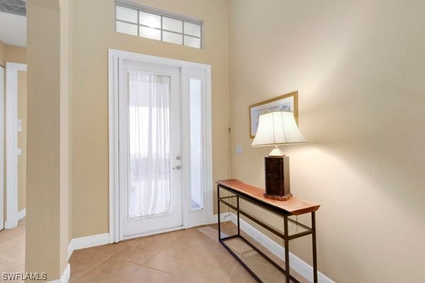 view of tiled foyer