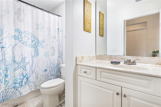 bathroom with toilet and vanity