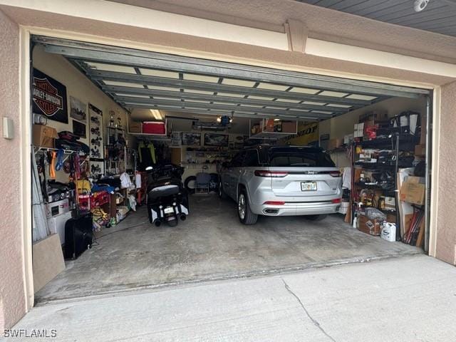 view of garage