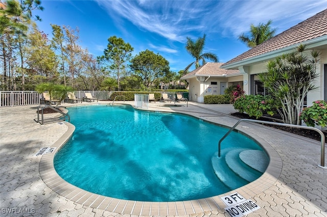 view of pool with a patio area