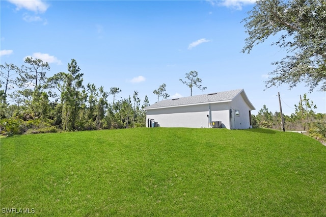 view of yard with central AC