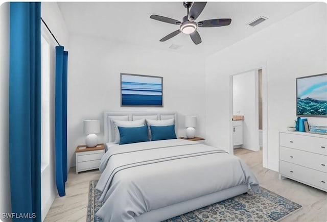 27141 Alhambra Dr, Punta Gorda, FL 33955 - bedroom with ensuite bath and ceiling fan