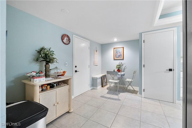 foyer with light tile patterned floors