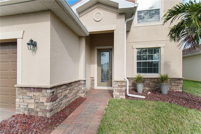 property entrance featuring a garage