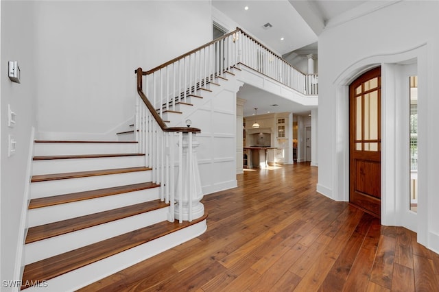 foyer featuring hardwood / wood-style flooring