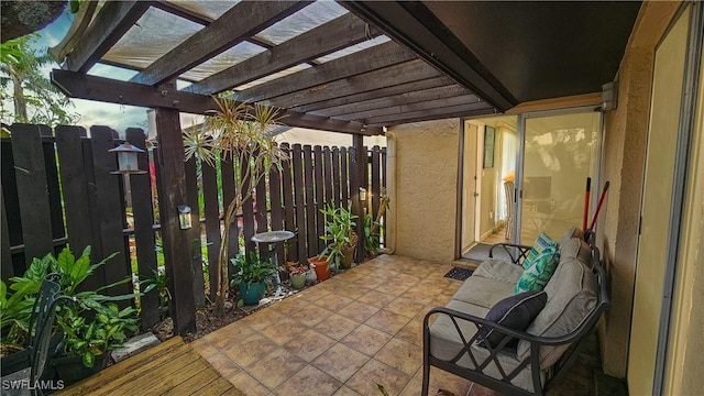 view of patio / terrace featuring a pergola