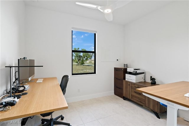 view of tiled office