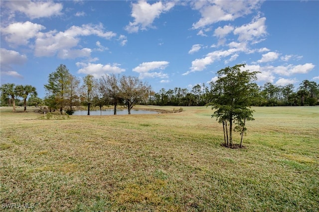 view of yard featuring a water view