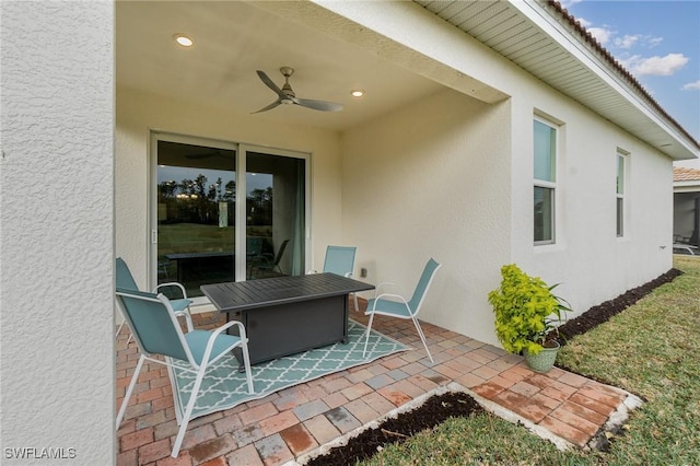 view of patio / terrace with ceiling fan