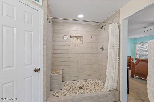 bathroom with walk in shower