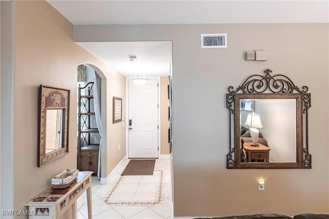 interior space with light tile patterned flooring