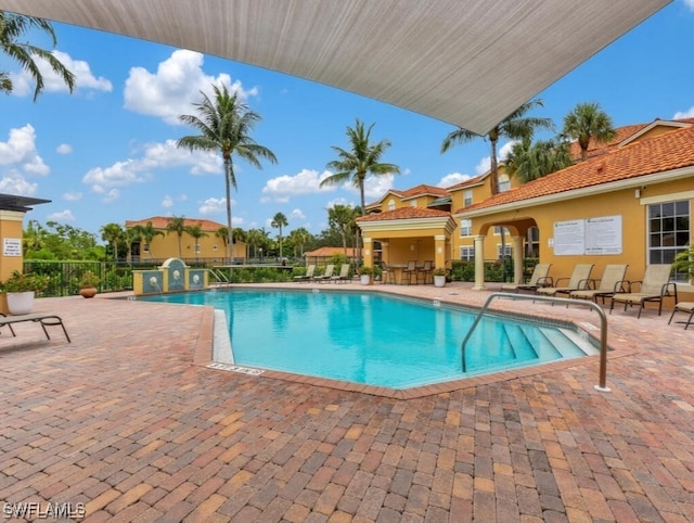 view of pool with a patio area