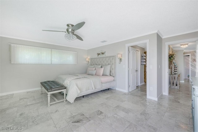 bedroom with ceiling fan