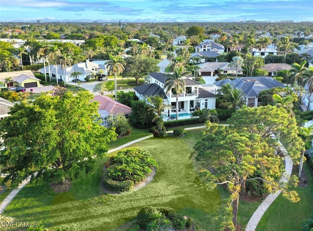 aerial view with a residential view