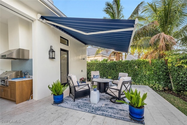 view of patio featuring grilling area