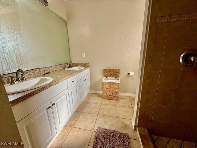 bathroom featuring vanity and tile patterned floors