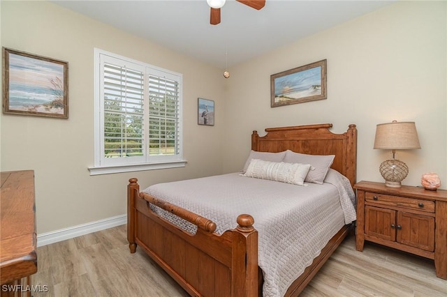 3200 Magnolia Landing Ln, North Fort Myers, FL 33917 - bedroom featuring light wood-type flooring and ceiling fan