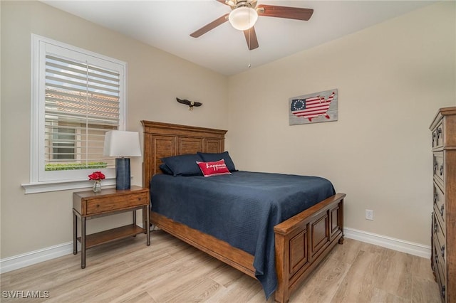 3200 Magnolia Landing Ln, North Fort Myers, FL 33917 - bedroom with light wood-style flooring and ceiling fan