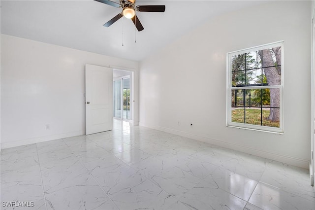 unfurnished room featuring ceiling fan