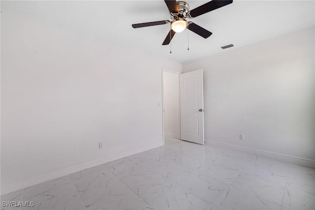 unfurnished room featuring ceiling fan