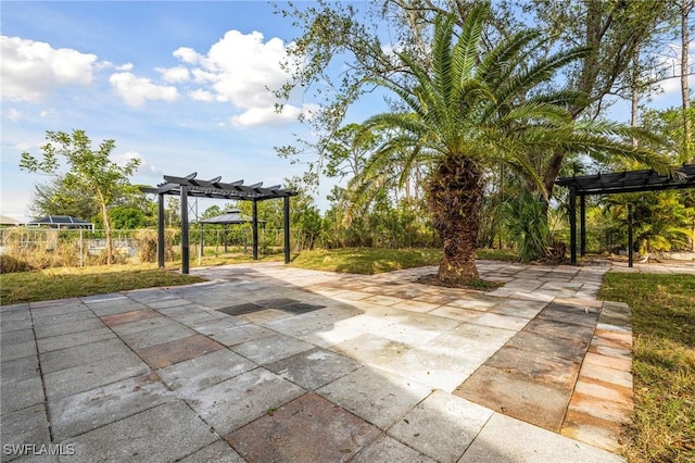 view of patio with a pergola