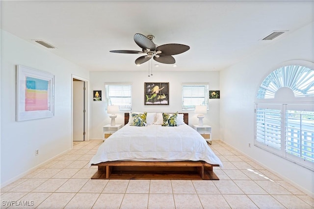 3131 Twin Lakes Ln, Sanibel, FL 33957 - bedroom featuring light tile patterned floors, multiple windows, and visible vents
