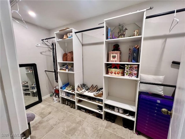 view of walk in closet