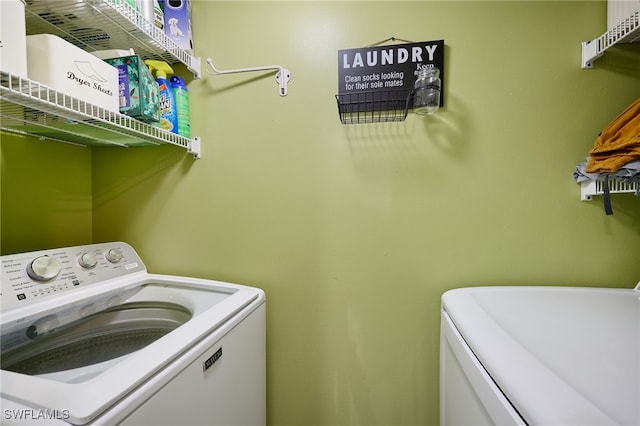 laundry area featuring washer and dryer